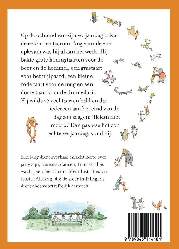 Achterkant van De verjaardag van de eekhoorn en andere dieren