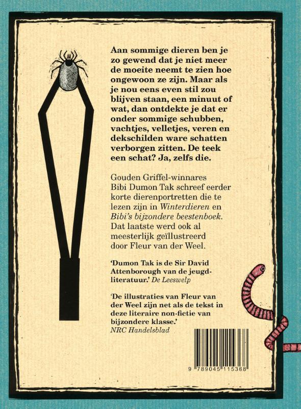 Achterkant van Bibi's doodgewone dierenboek
