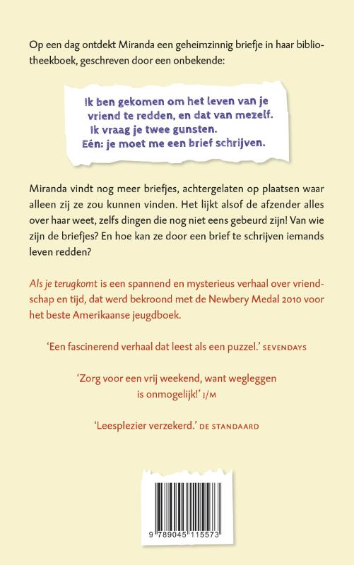 Achterkant van Als je terugkomt
