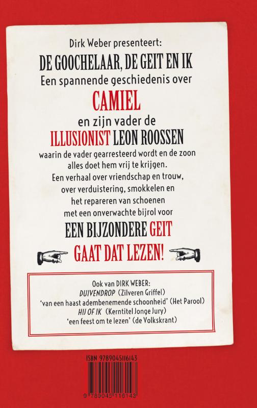 Achterkant van De goochelaar, de geit en ik