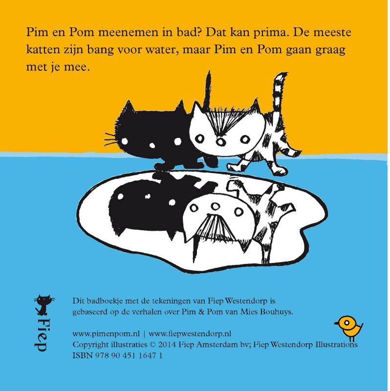 Achterkant van Badderen met Pim en Pom