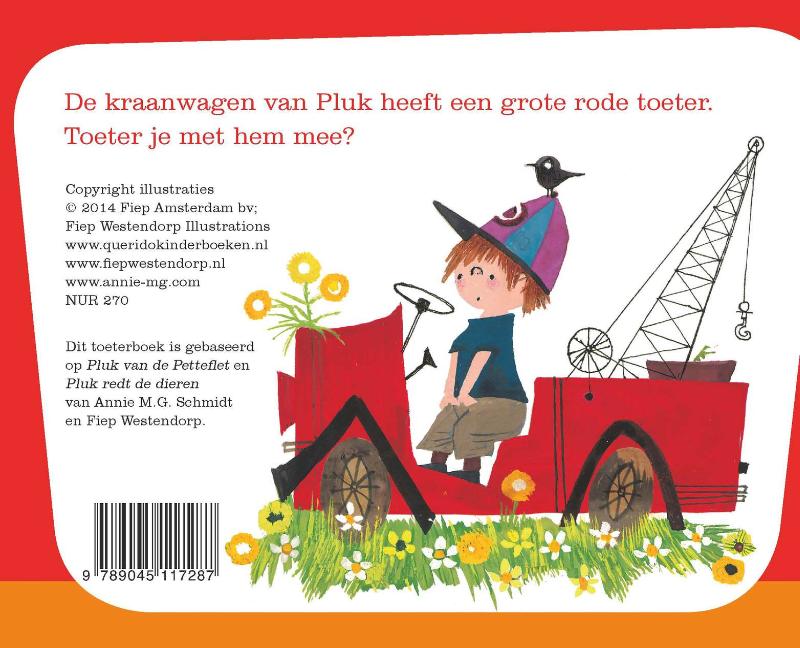 Achterkant van Toeter mee met Pluk