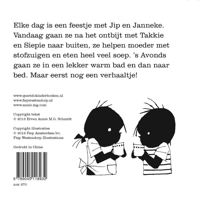 Achterkant van Een dag met Jip en Janneke