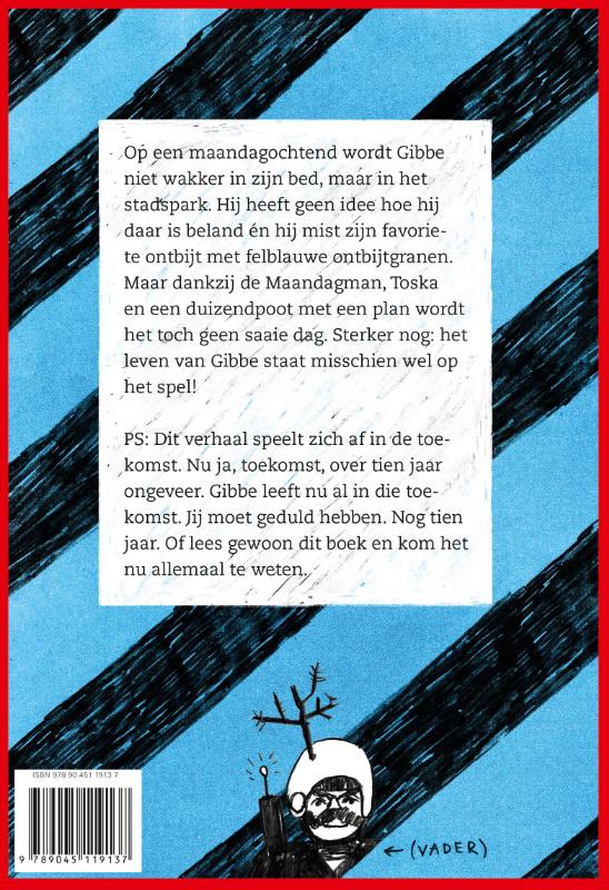 Achterkant van Gibbe en de Maandagman