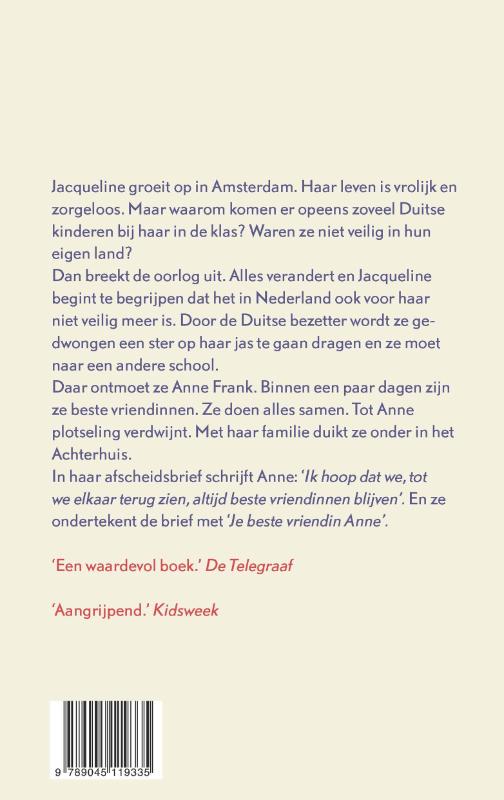 Achterkant van 'Je beste vriendin Anne'
