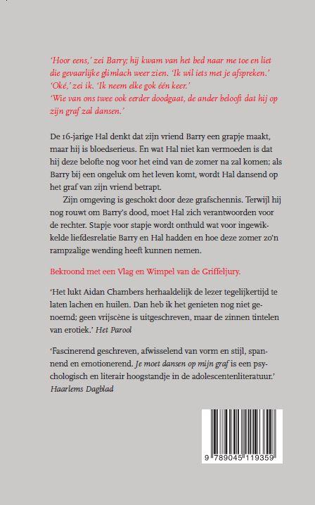 Achterkant van Je moet dansen op mijn graf