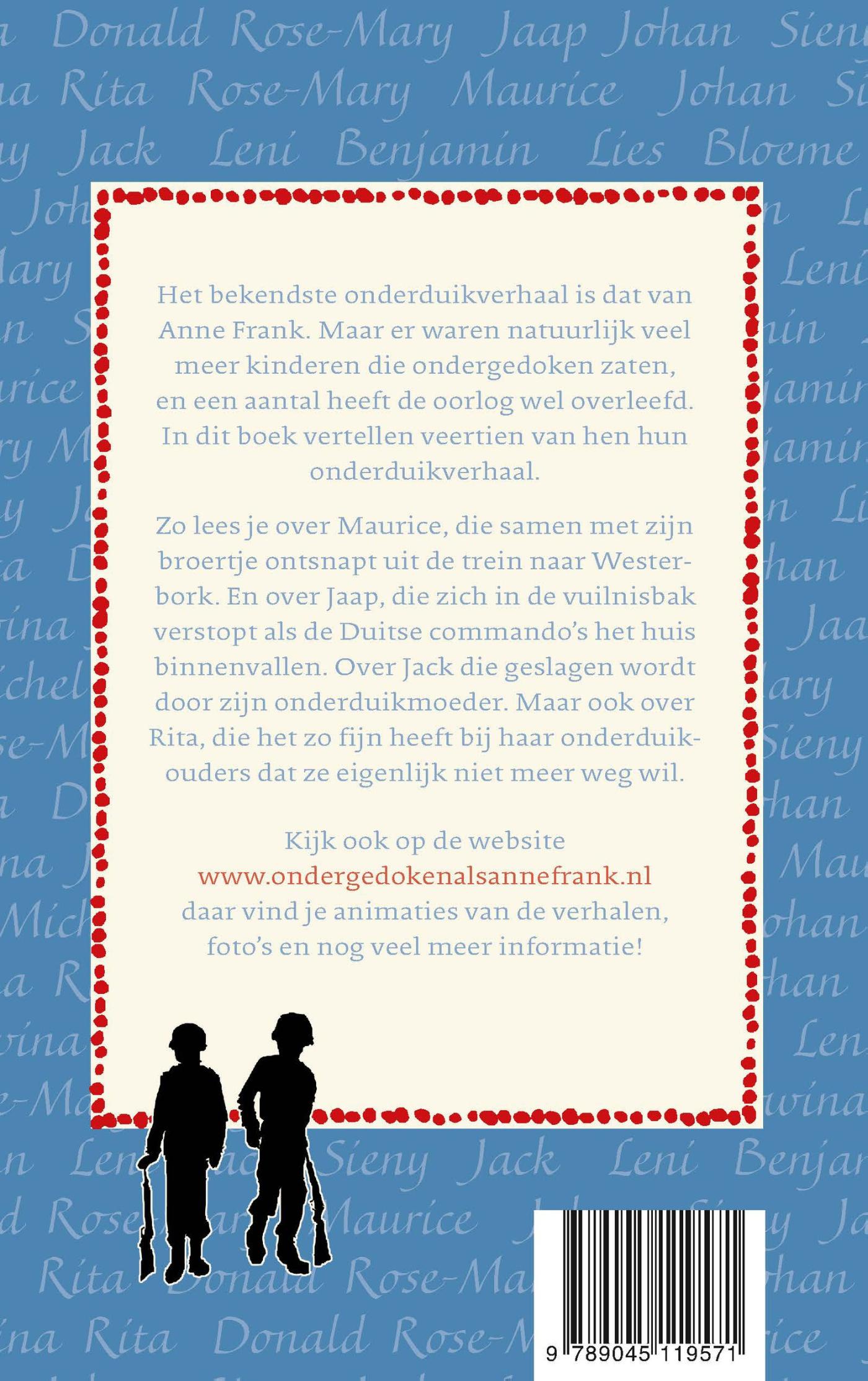 Achterkant van Ondergedoken als Anne Frank