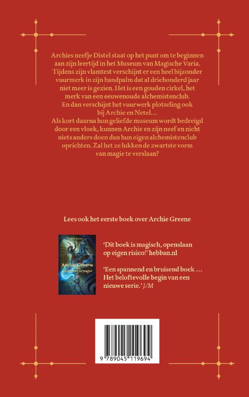Achterkant van Archie Greene en de vloek van de alchemist