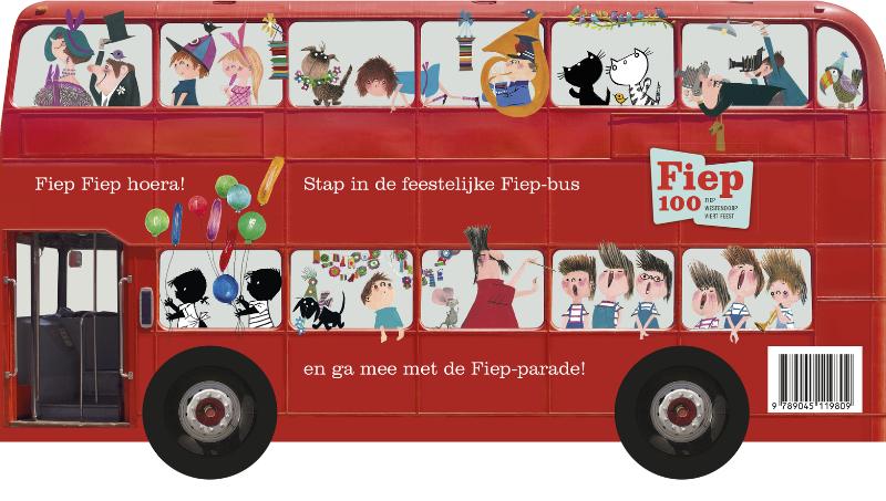Achterkant van De feestelijke Fiep-bus