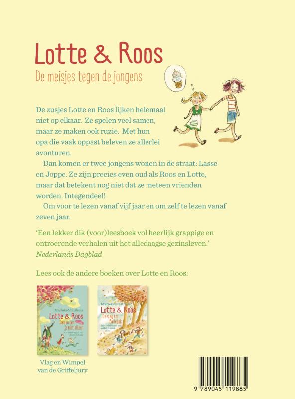 Achterkant van De meisjes tegen de jongens