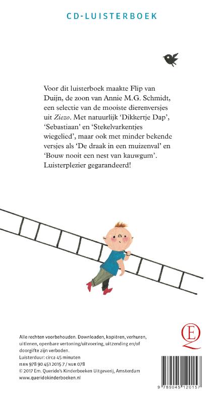 Achterkant van Dikkertje Dap en andere dierenversjes Luisterboek