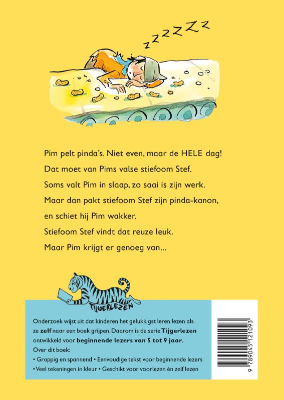 Achterkant van Pim en het pinda-kanon