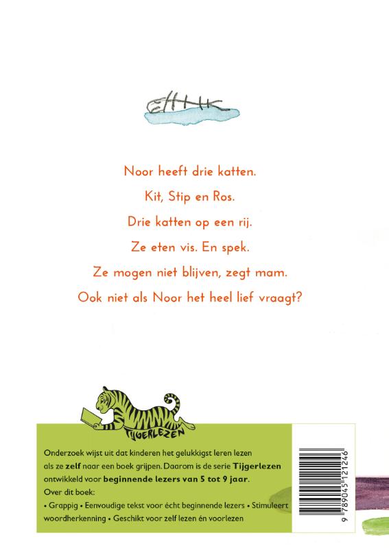 Achterkant van Drie katten op een rij