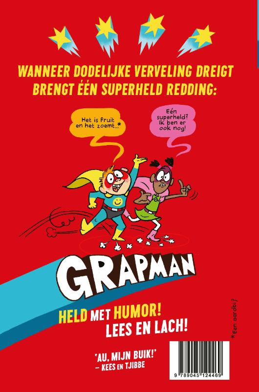 Achterkant van Grapman. Sci-Girl slaat toe