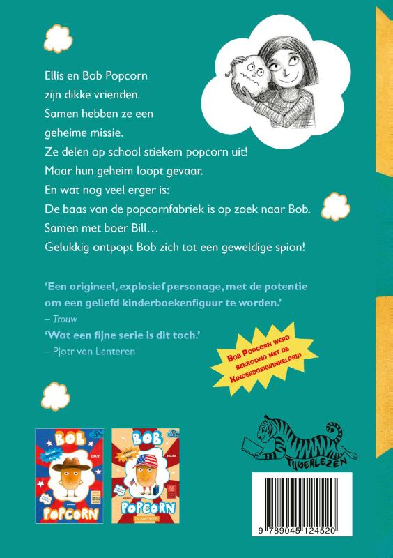 Achterkant van Bob Popcorn De Popcorn Spion