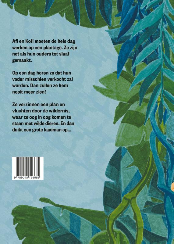 Achterkant van Op de rug van Bigi Kayman