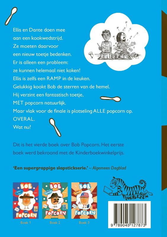 Achterkant van Bob Popcorn Meesterkok