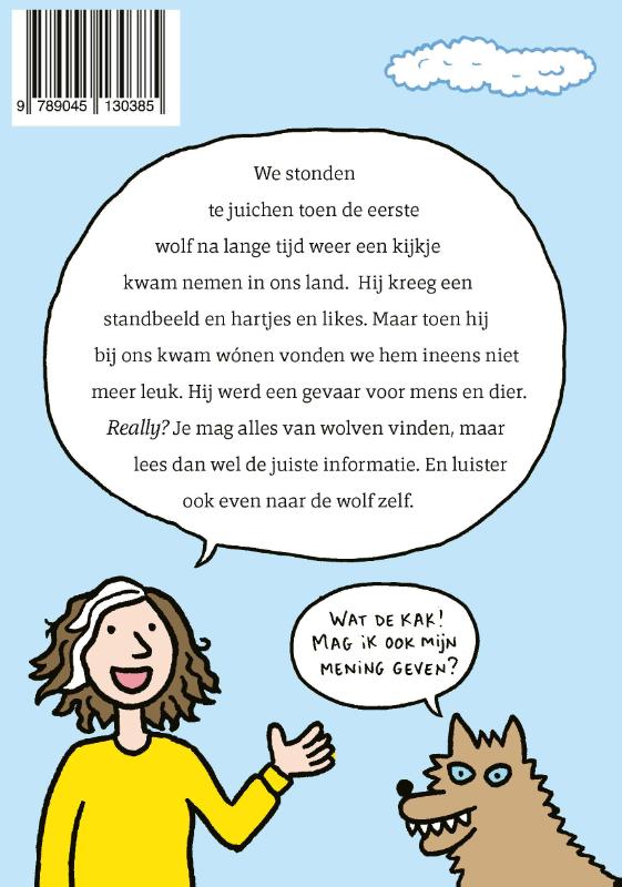 Achterkant van Dit boek is vóór de wolf