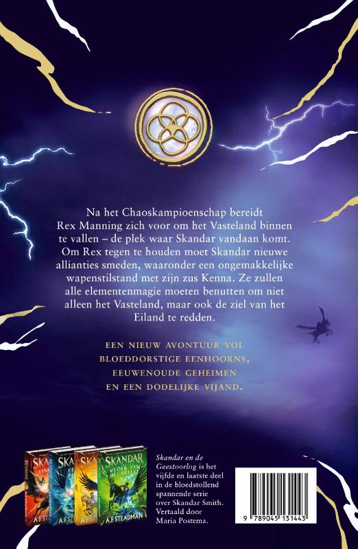 Achterkant van Skandar en de Geestoorlog