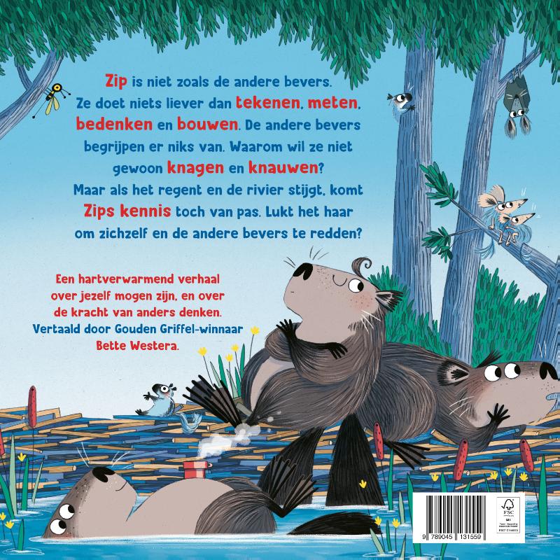 Achterkant van De bezige bever