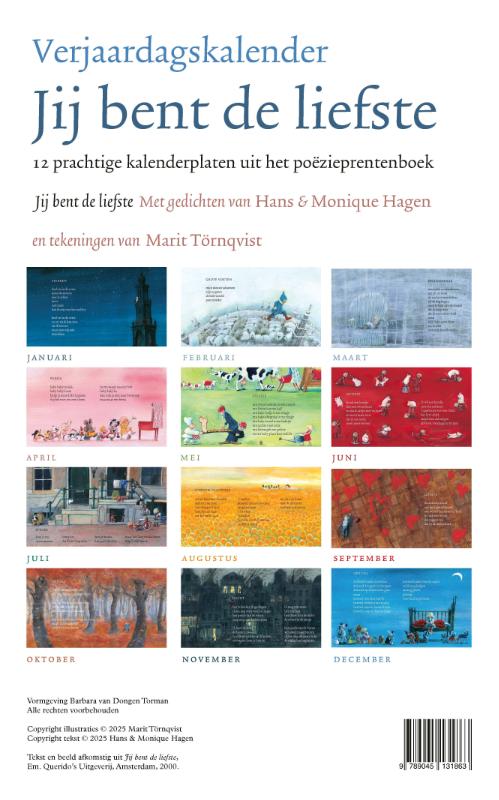 Achterkant van Jij bent de liefste verjaardagskalender