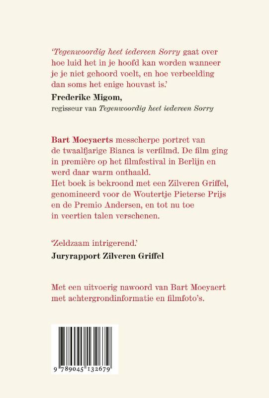 Achterkant van Tegenwoordig heet iedereen Sorry