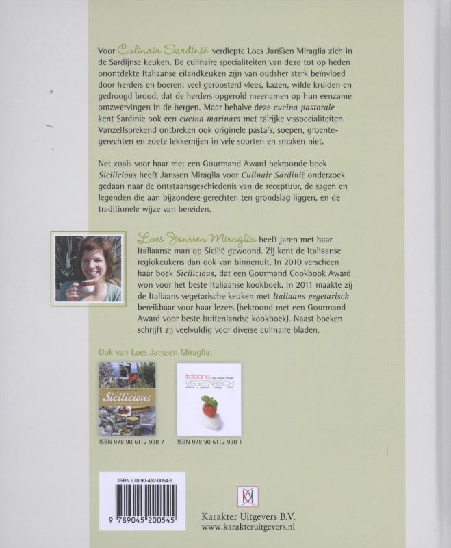Achterkant van Culinair Sardinië