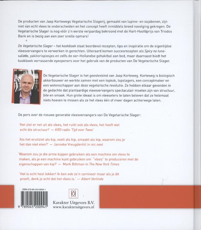Achterkant van De vegetarische slager - het kookboek
