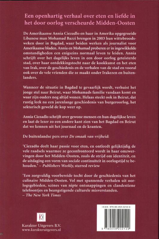 Achterkant van De smaak van vrijheid