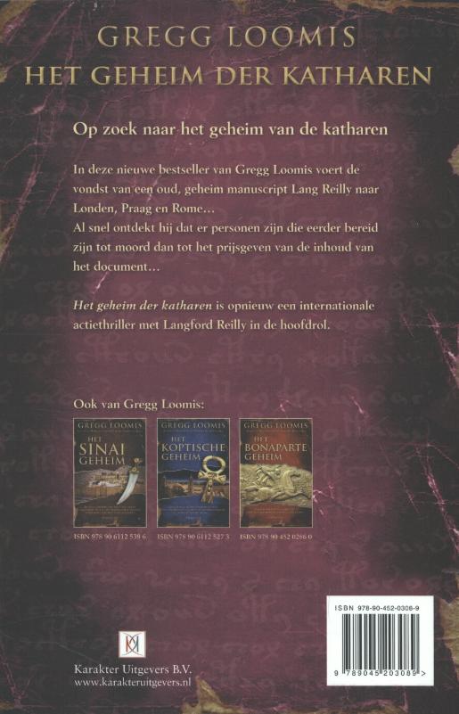 Achterkant van Het geheim der katharen