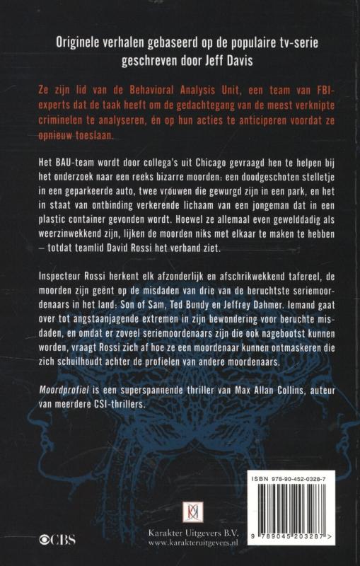 Achterkant van Moordprofiel