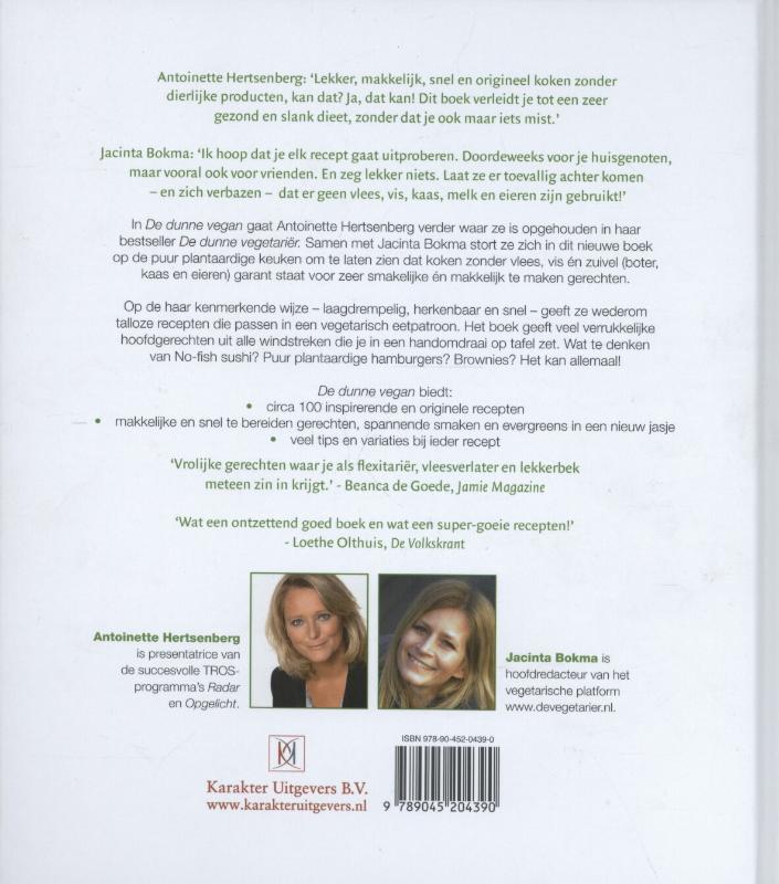 Achterkant van De dunne vegan