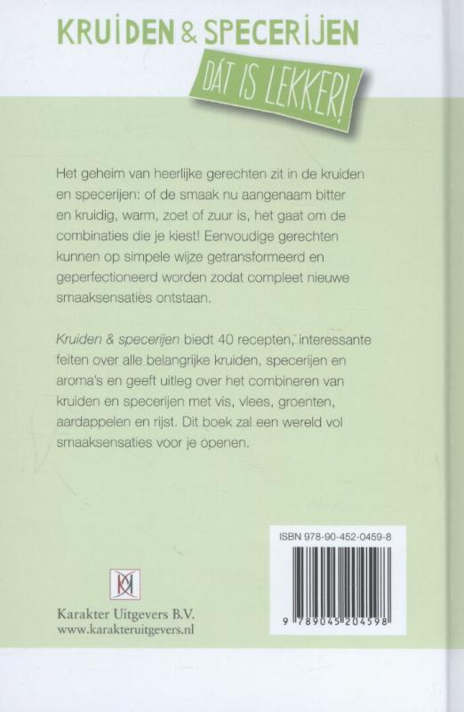 Achterkant van Kruiden en specerijen