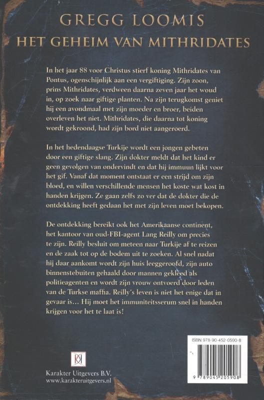 Achterkant van Het geheim van Mithridates