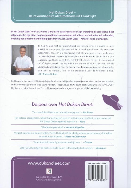 Achterkant van Het Dukan Dieet - Verlies 10 kilo in 60 dagen