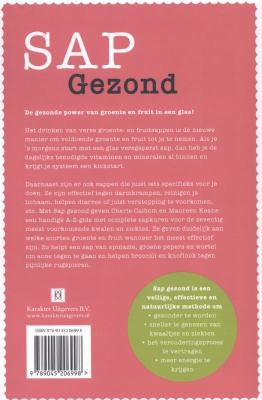 Achterkant van Sap gezond