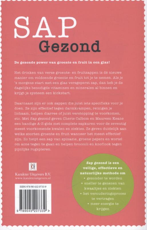 Achterkant van Sap gezond