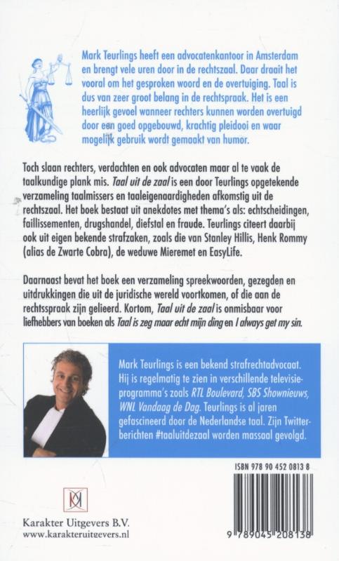 Achterkant van Taal uit de zaal