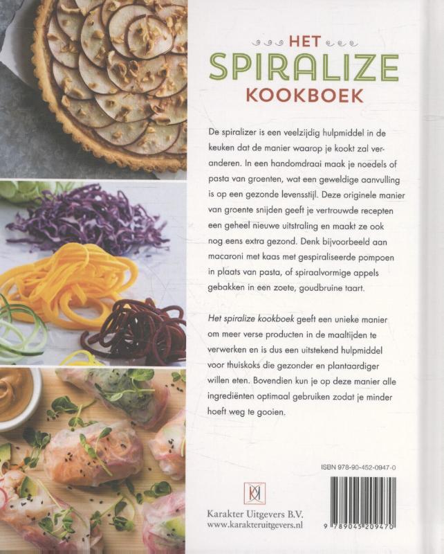 Achterkant van Het spiralize kookboek
