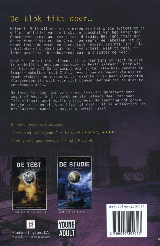 Achterkant van Het examen