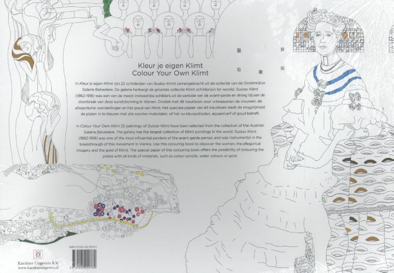 Achterkant van Kleur je eigen Klimt / colour your own Klimt