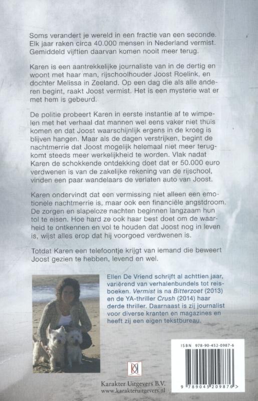 Achterkant van Vermist