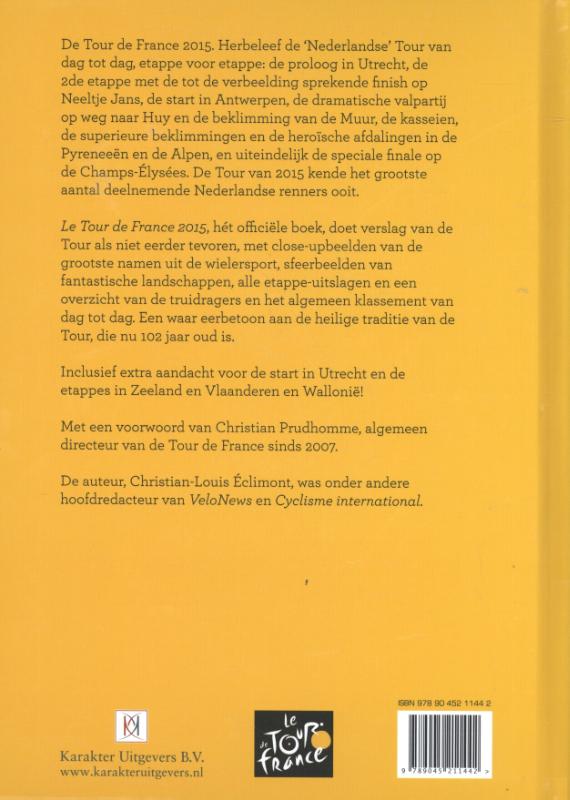Achterkant van Le Tour de France, het officiële boek 2015