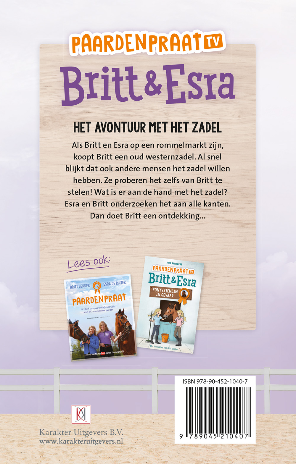 Achterkant van Het avontuur met het zadel