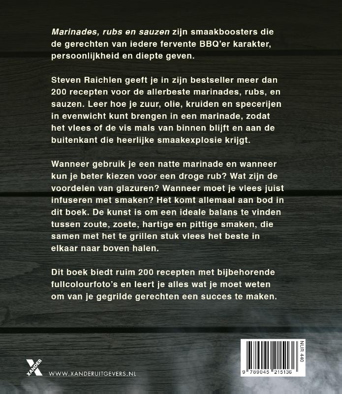 Achterkant van BBQ-sauzen, rubs & marinades