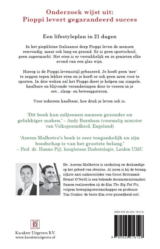 Achterkant van Het Pioppi dieet