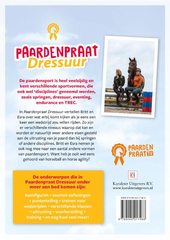 Achterkant van Paardenpraat Dressuur
