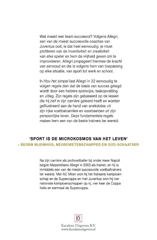 Achterkant van Hou het simpel