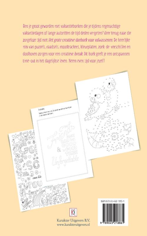 Achterkant van Het grote creatieve doeboek voor volwassenen