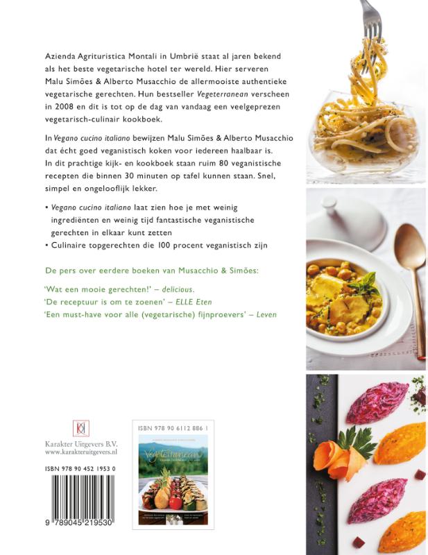 Achterkant van Vegano cucino italiano